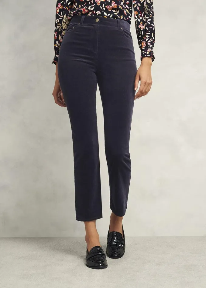 Trousers Women HOBBS Hampstead Cord Trouser Navy