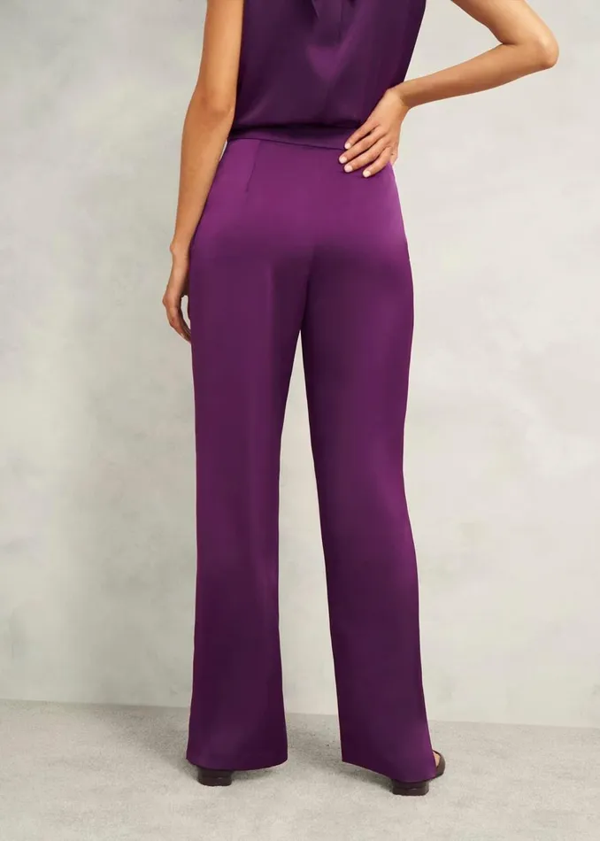 Trousers Women HOBBS Judith Satin Trouser Vibrant Purple