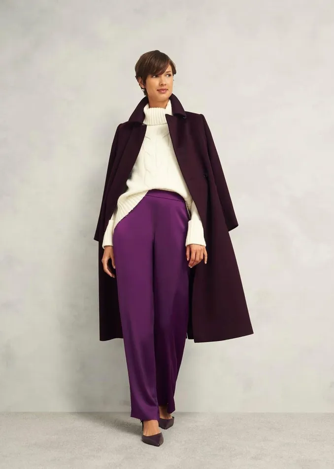 Trousers Women HOBBS Judith Satin Trouser Vibrant Purple