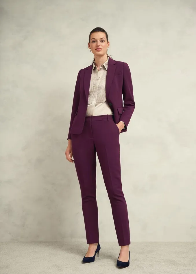 Trousers Women HOBBS Sami Tapered Trousers Warm Plum