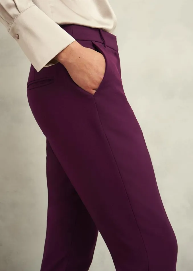 Trousers Women HOBBS Sami Tapered Trousers Warm Plum