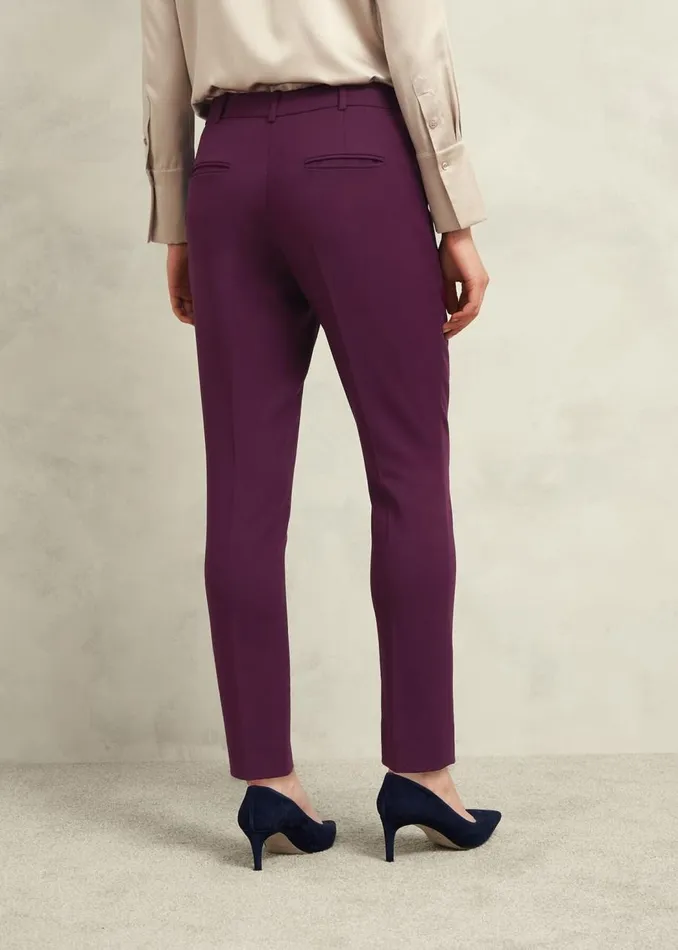 Trousers Women HOBBS Sami Tapered Trousers Warm Plum