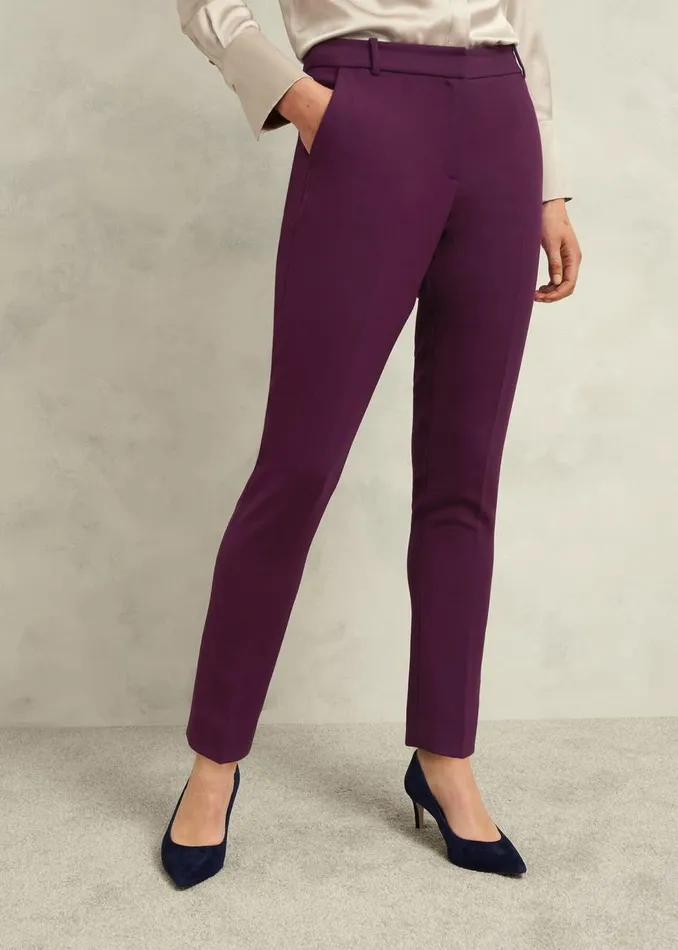Trousers Women HOBBS Sami Tapered Trousers Warm Plum
