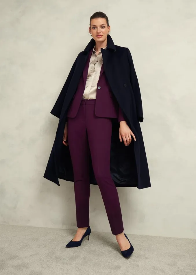 Trousers Women HOBBS Sami Tapered Trousers Warm Plum