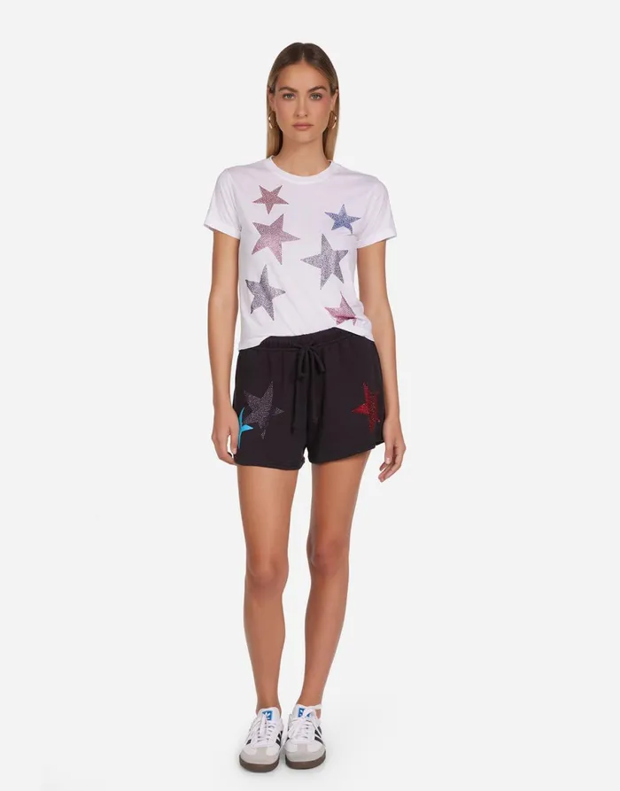 Ursula Color Crystal Multi Stars White Women039s Lauren Moshi Short Sleeve