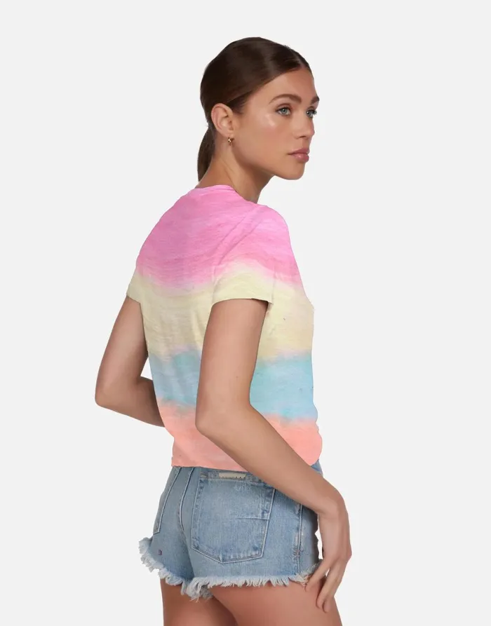 Ursula Crystal Palm Trees Pastel Rainbow Women039s Lauren Moshi Short Sleeve