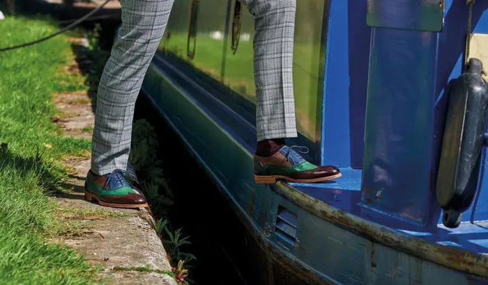 Valiant Multi 8211 Red Grey Purple Hand Painted Men Barker Shoes Mens Brogues
