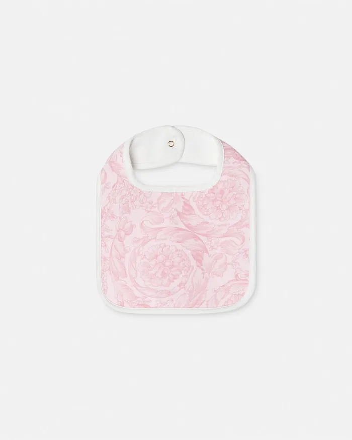Versace Accessories Kids Barocco Baby Bib Pinkprint