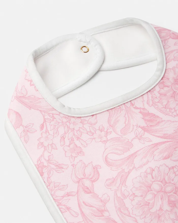 Versace Accessories Kids Barocco Baby Bib Pinkprint