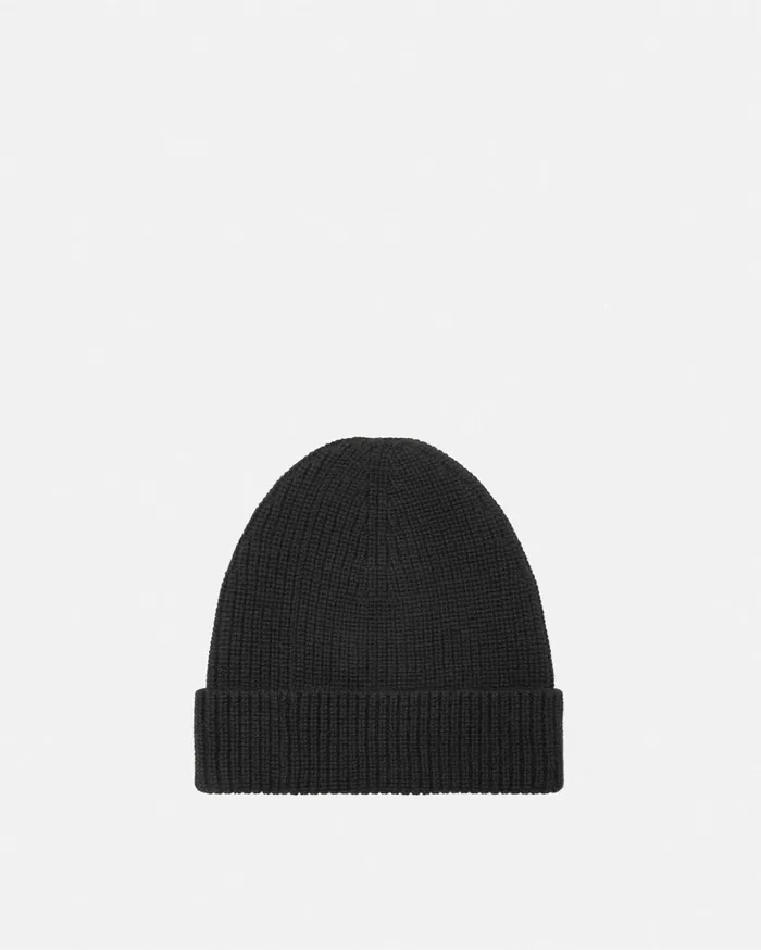 Versace Bags and Accessories Kids Embroidered Medusa Knit Beanie Black
