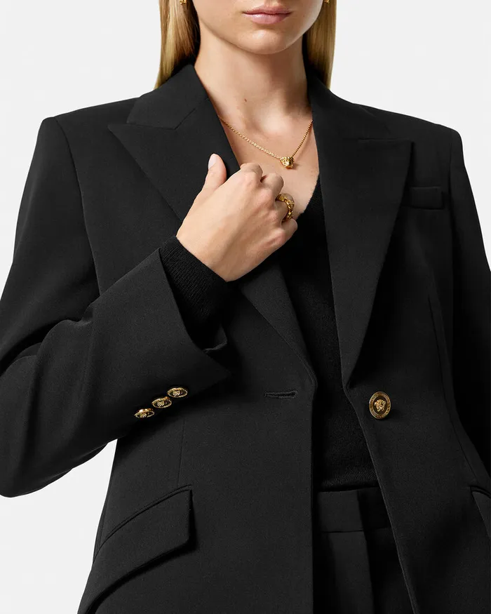 Versace Blazer and Jackets Women SingleBreasted Dv Blazer Black