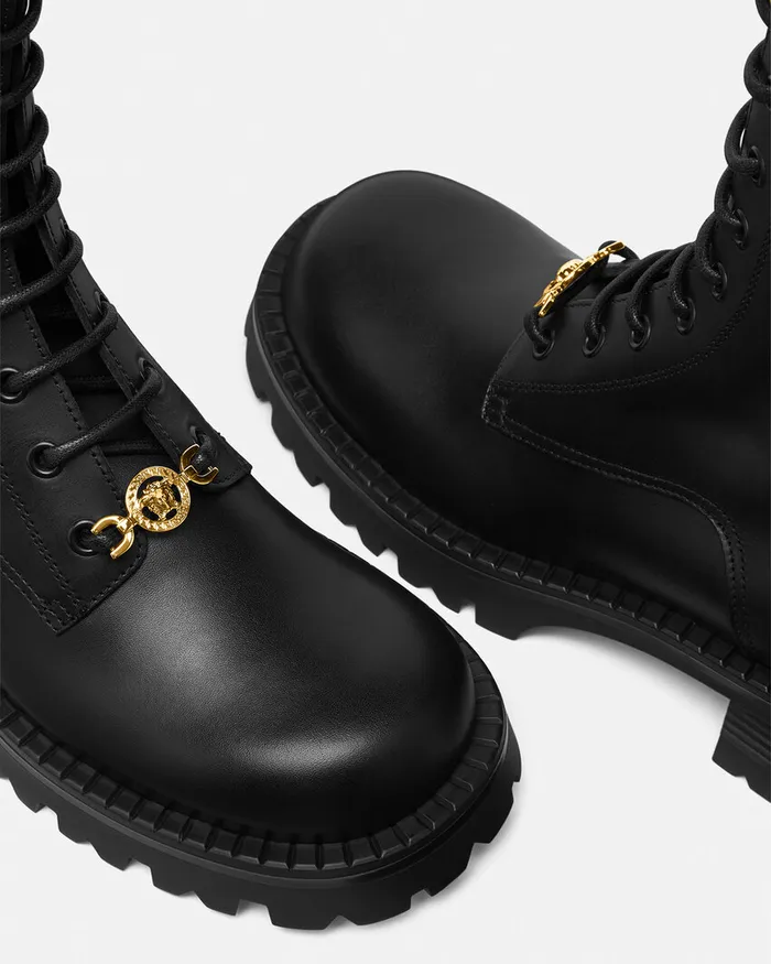 Versace Boots Women Medusa 03995 LaceUp Boots 35 Mm Blackgold