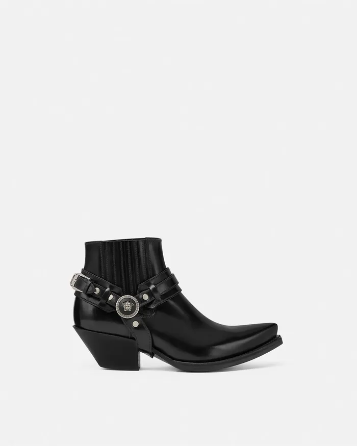 Versace Boots Women Texano Ankle Boots 50 Mm Black