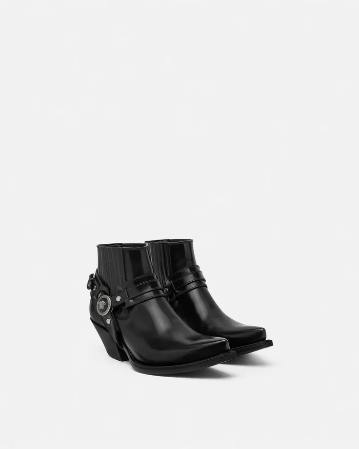 Versace Boots Women Texano Ankle Boots 50 Mm Black