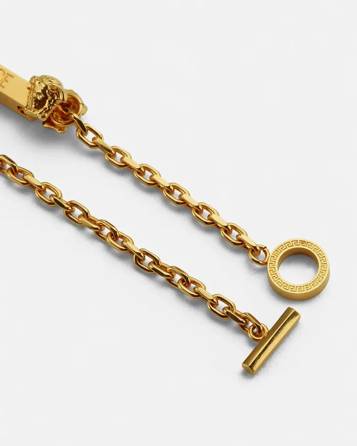 Versace Bracelets Men Medusa Greca Logo Bracelet Light Gold
