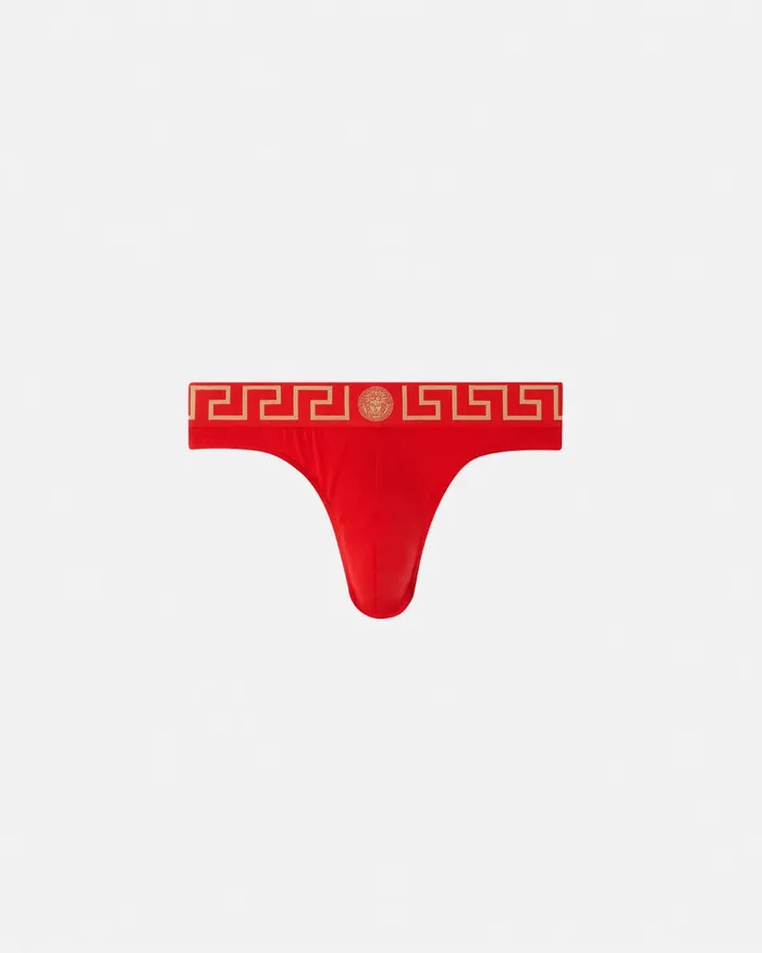 Versace Briefs Men Greca Border Thong Red