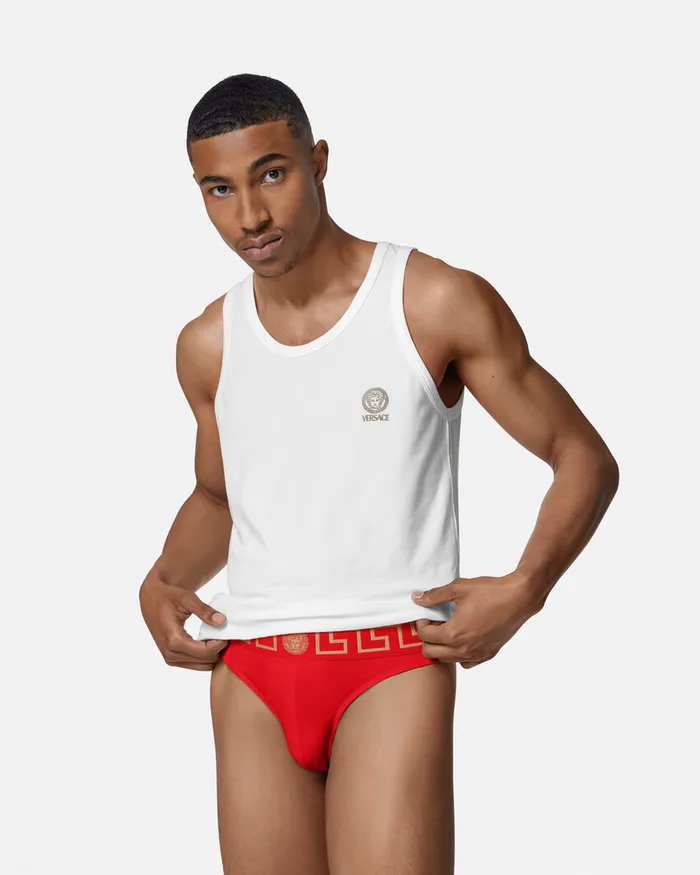 Versace Briefs Men Greca Border Thong Red