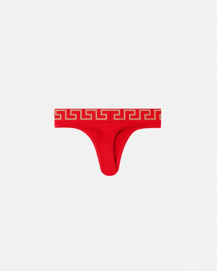 Versace Briefs Men Greca Border Thong Red