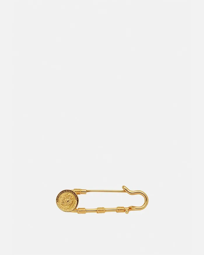 Versace Brooches Women Safety Pin Brooch Light Gold