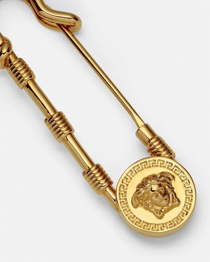 Versace Brooches Women Safety Pin Brooch Light Gold