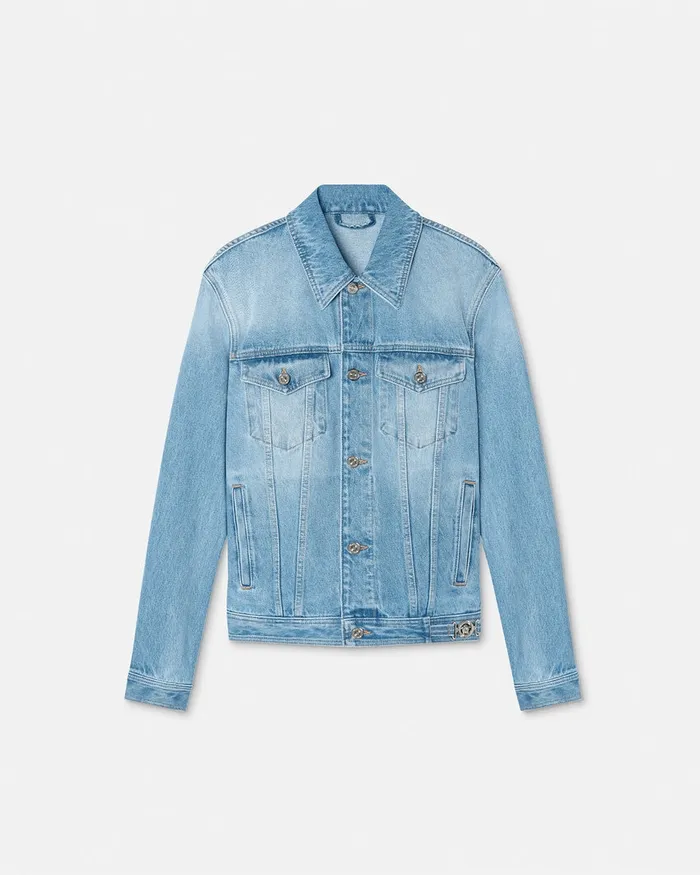 Versace Denim Men Blouson Denim Jacket Blue