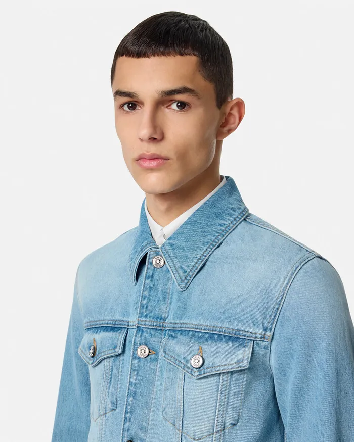 Versace Denim Men Blouson Denim Jacket Blue