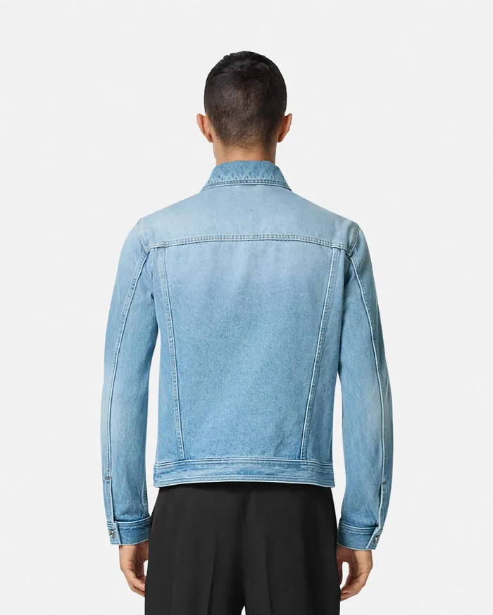 Versace Denim Men Blouson Denim Jacket Blue
