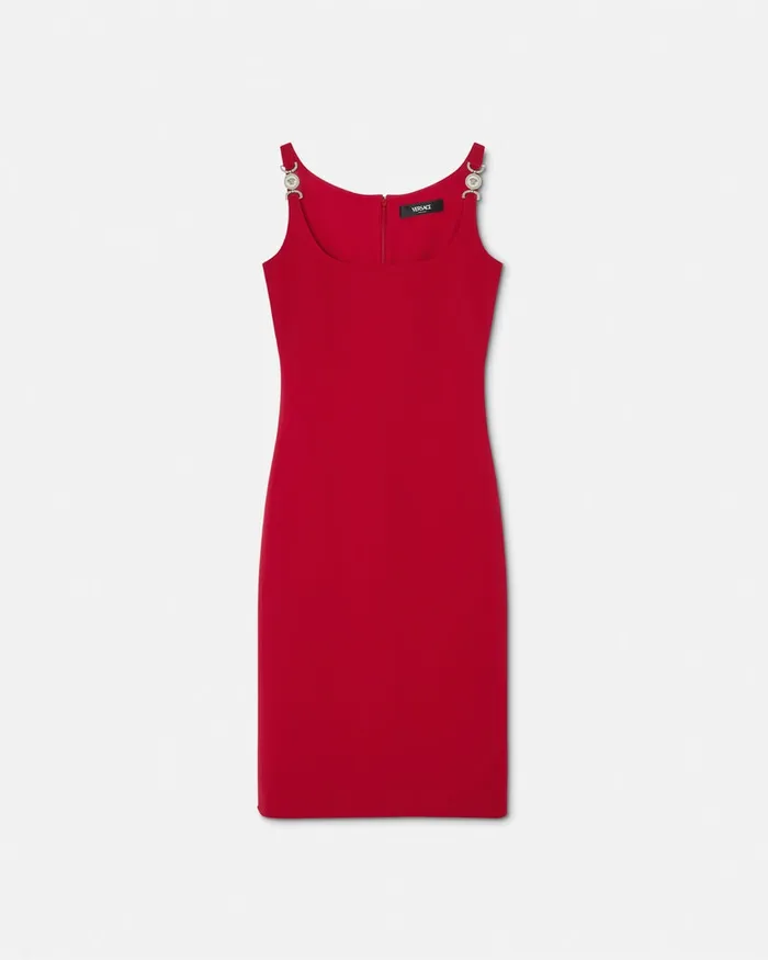 Versace Dresses Women Cady Fitted Midi Dress Red