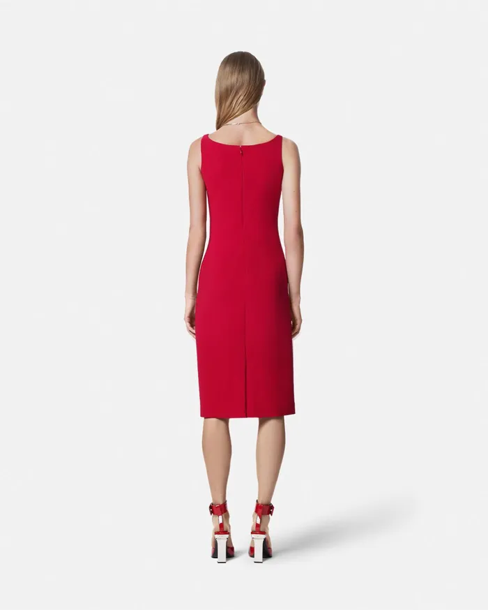 Versace Dresses Women Cady Fitted Midi Dress Red