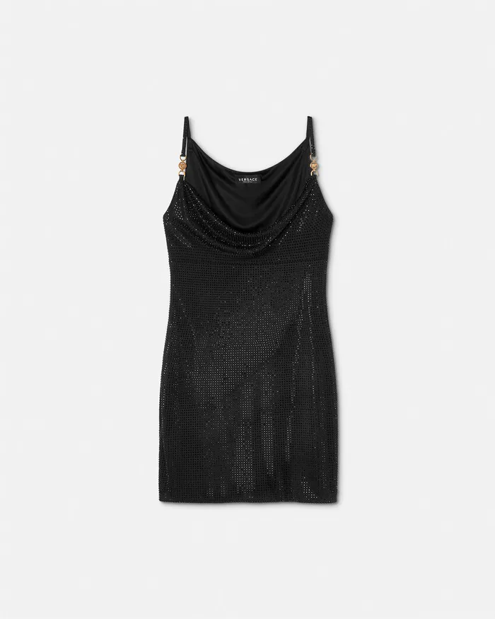 Versace Dresses Women Crystal Mini Dress Black