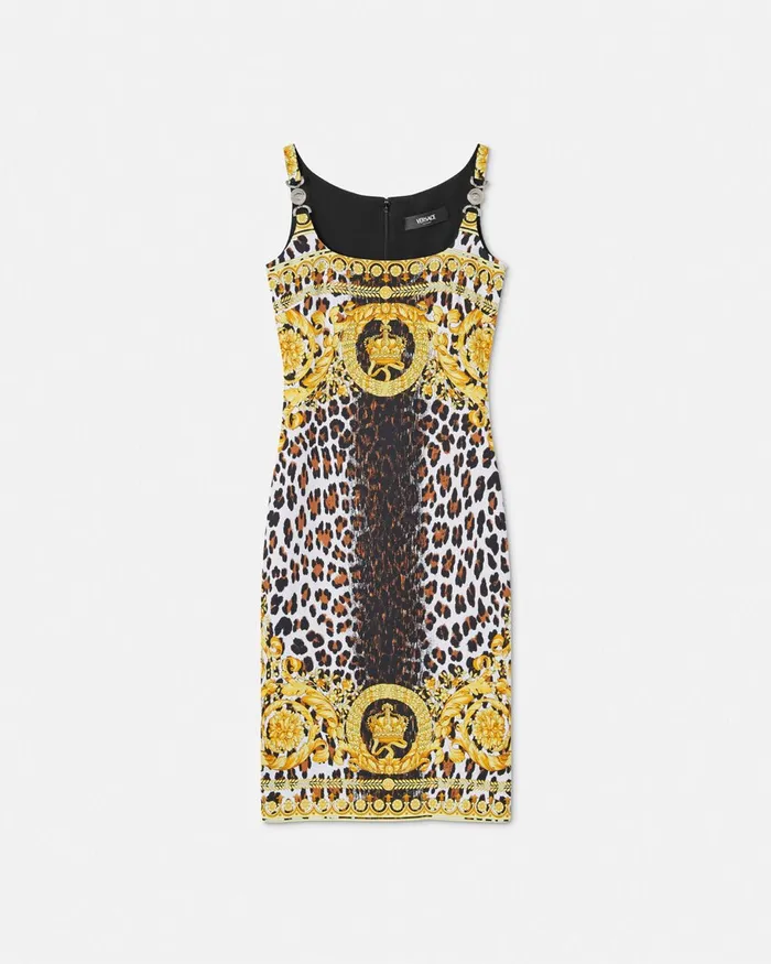 Versace Dresses Women Wild Barocco Fitted Midi Dress Print