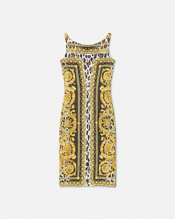 Versace Dresses Women Wild Barocco Fitted Midi Dress Print