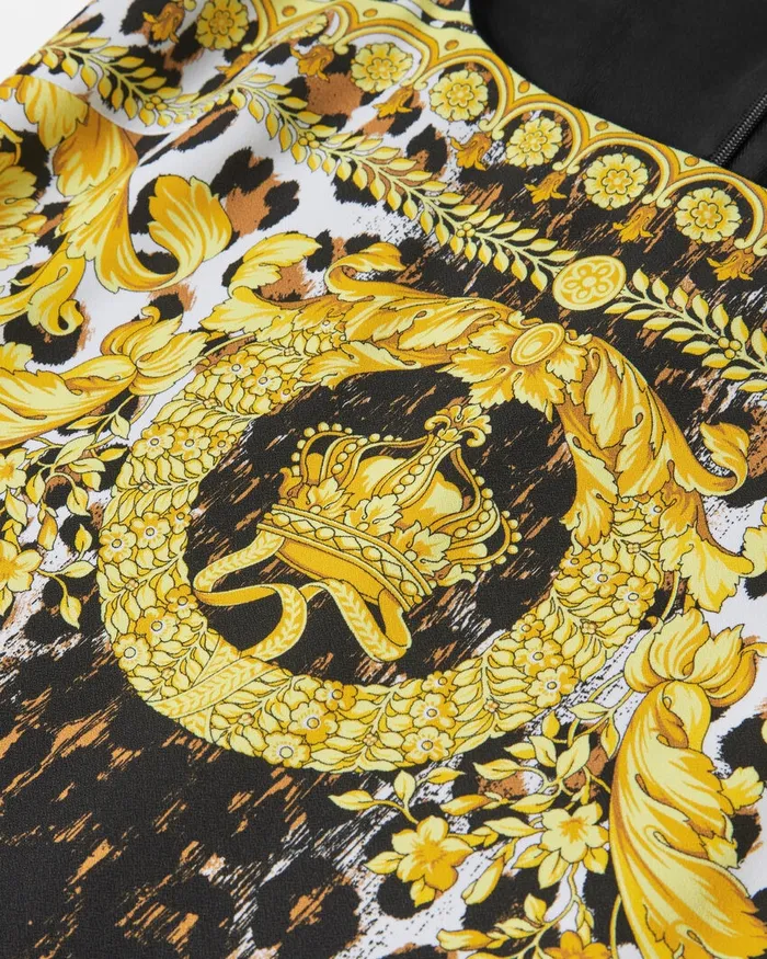 Versace Dresses Women Wild Barocco Fitted Midi Dress Print