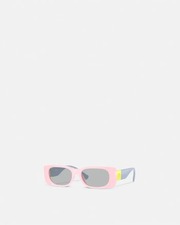 Versace Eyewear Kids Medusa Plaque Rectangular Sunglasses Light Pink