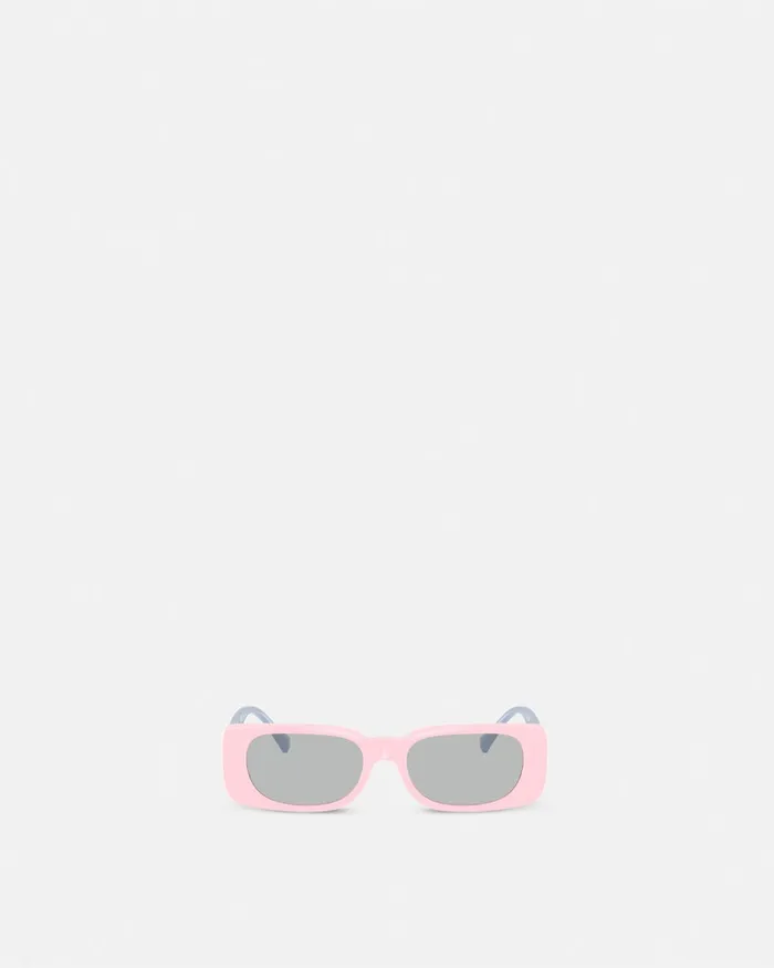 Versace Eyewear Kids Medusa Plaque Rectangular Sunglasses Light Pink