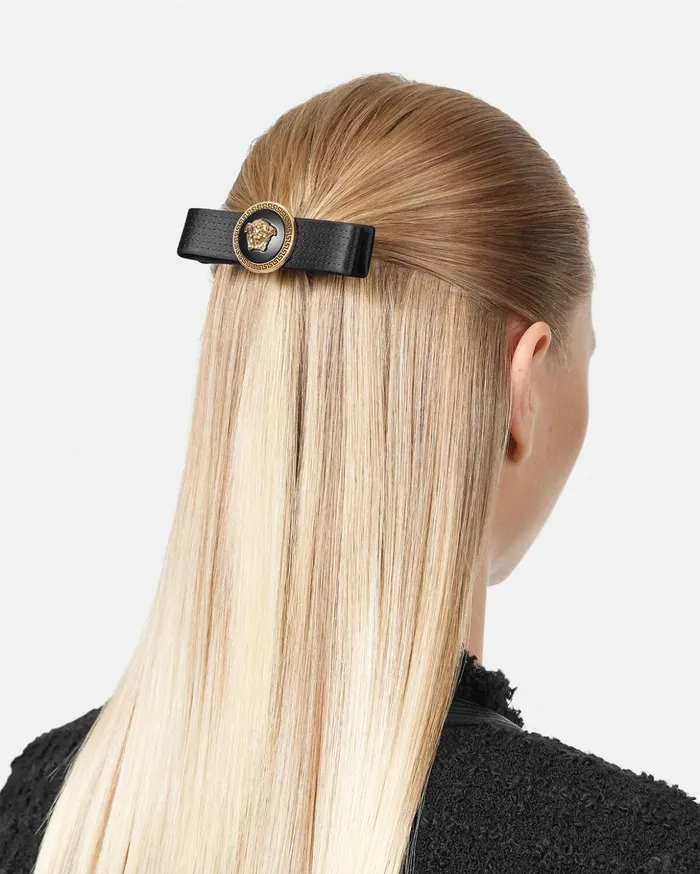 Versace Hair Accessories Women Gianni Ribbon Hair Clip Black