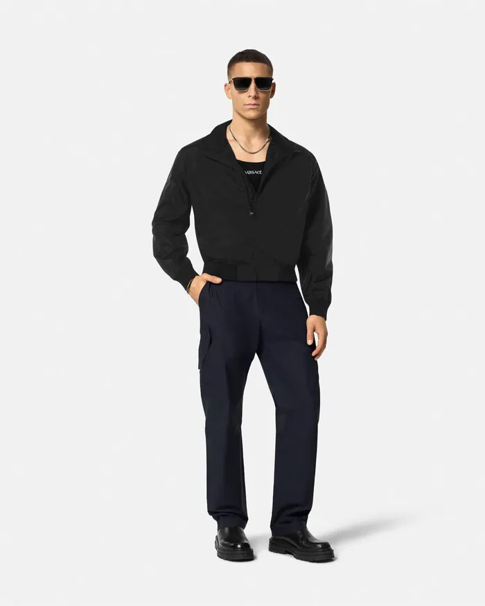 Versace Jackets and Coats Men Milano Stamp Blouson Jacket Black