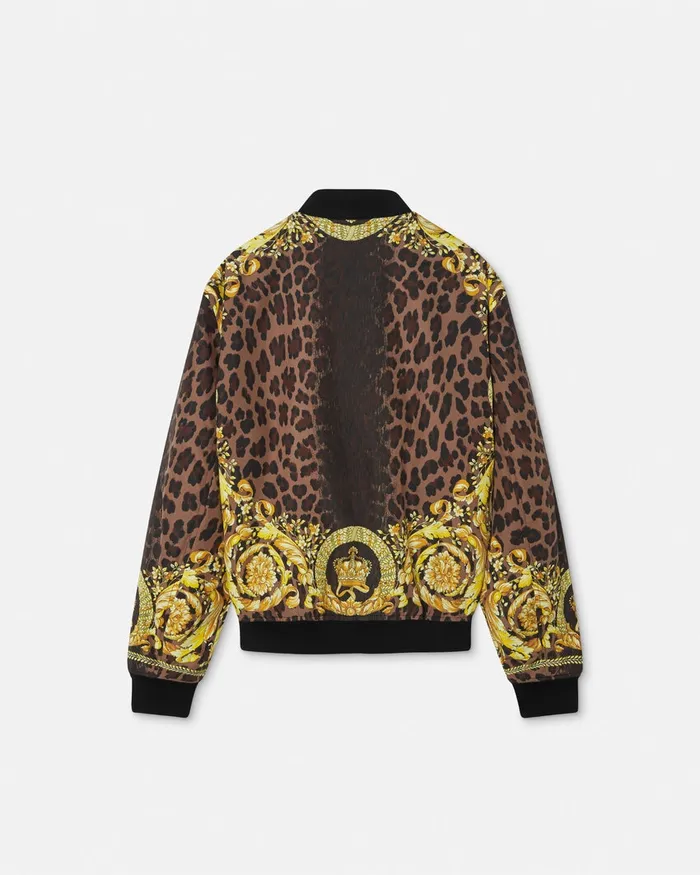 Versace Jackets and Coats Men Wild Barocco Reversible Bomber Jacket Animalier