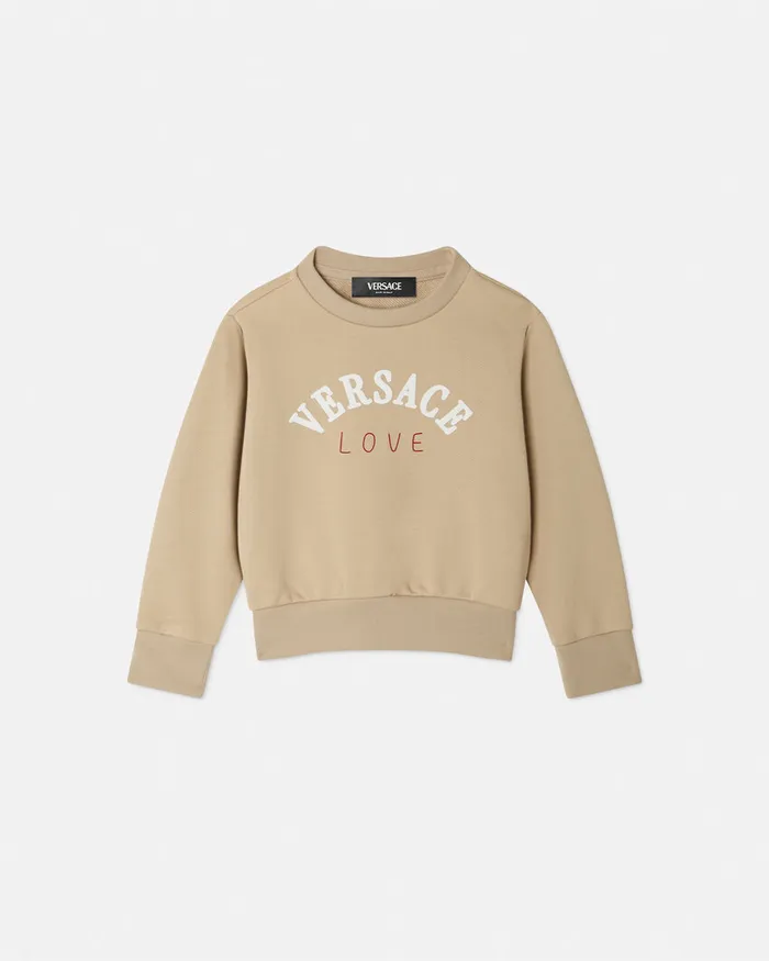 Versace Knitwear and Sweatshirts Kids Love Sweatshirt Beigeprint