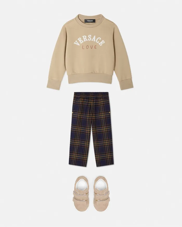Versace Knitwear and Sweatshirts Kids Love Sweatshirt Beigeprint