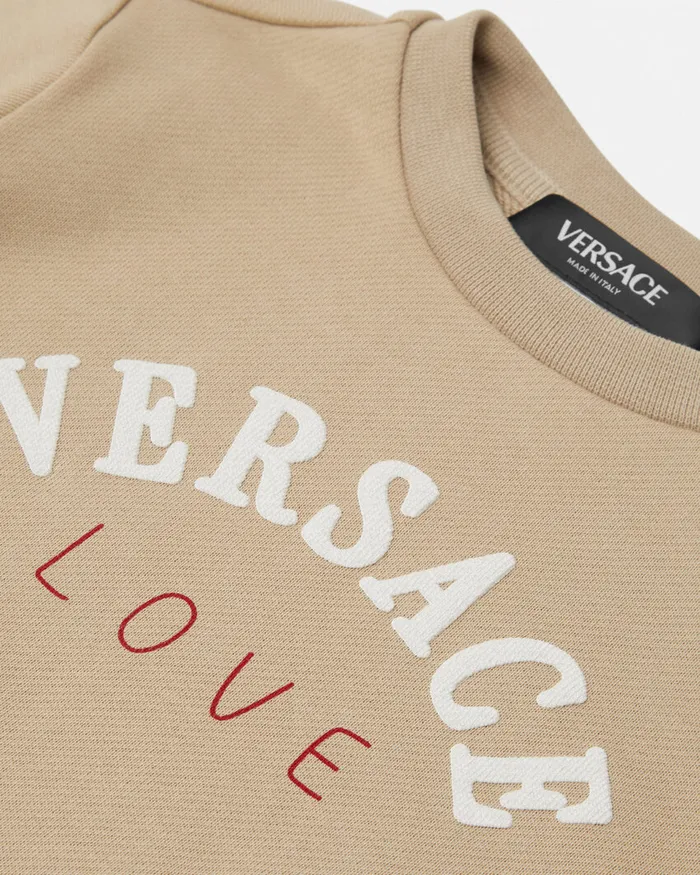 Versace Knitwear and Sweatshirts Kids Love Sweatshirt Beigeprint