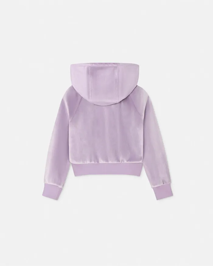 Versace Knitwear and Sweatshirts Kids Velvet Zip Hoodie Lilac
