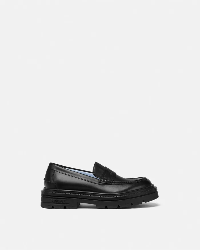 Versace Loafers and Slippers Men Adriano Loafers Black