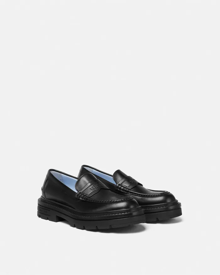 Versace Loafers and Slippers Men Adriano Loafers Black