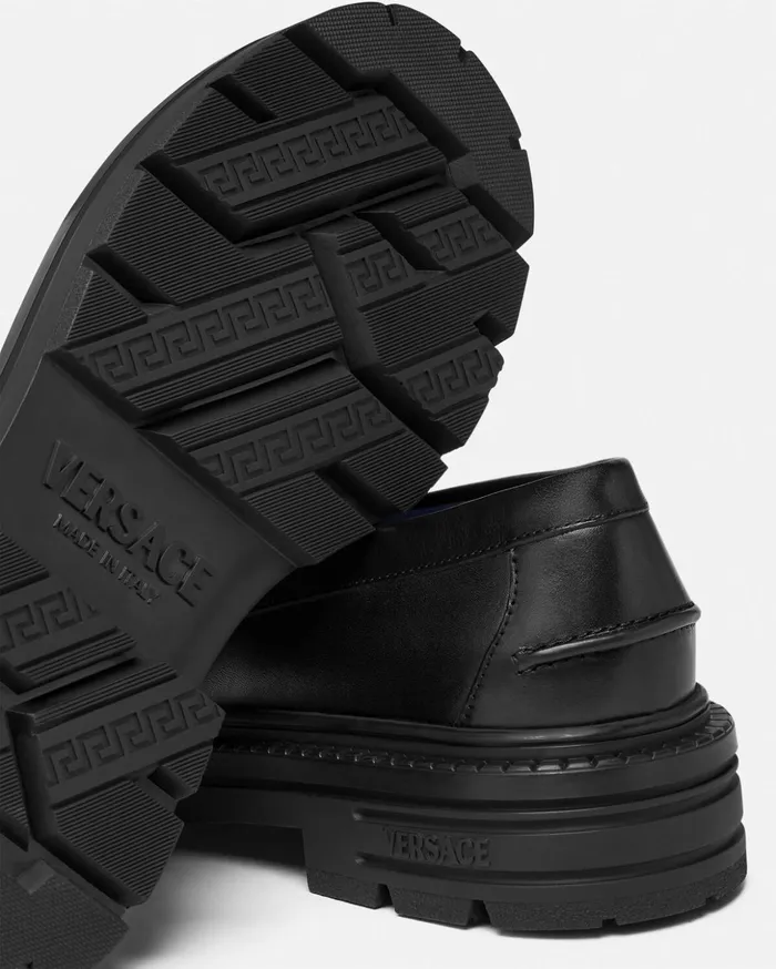 Versace Loafers and Slippers Men Adriano Loafers Black