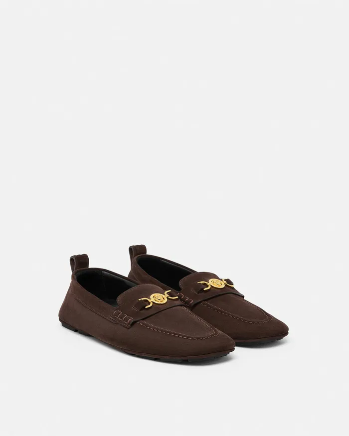Versace Loafers and Slippers Men Villa Suede Driver Shoes 1nb3v