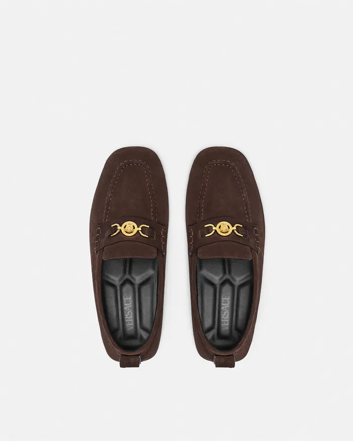 Versace Loafers and Slippers Men Villa Suede Driver Shoes 1nb3v