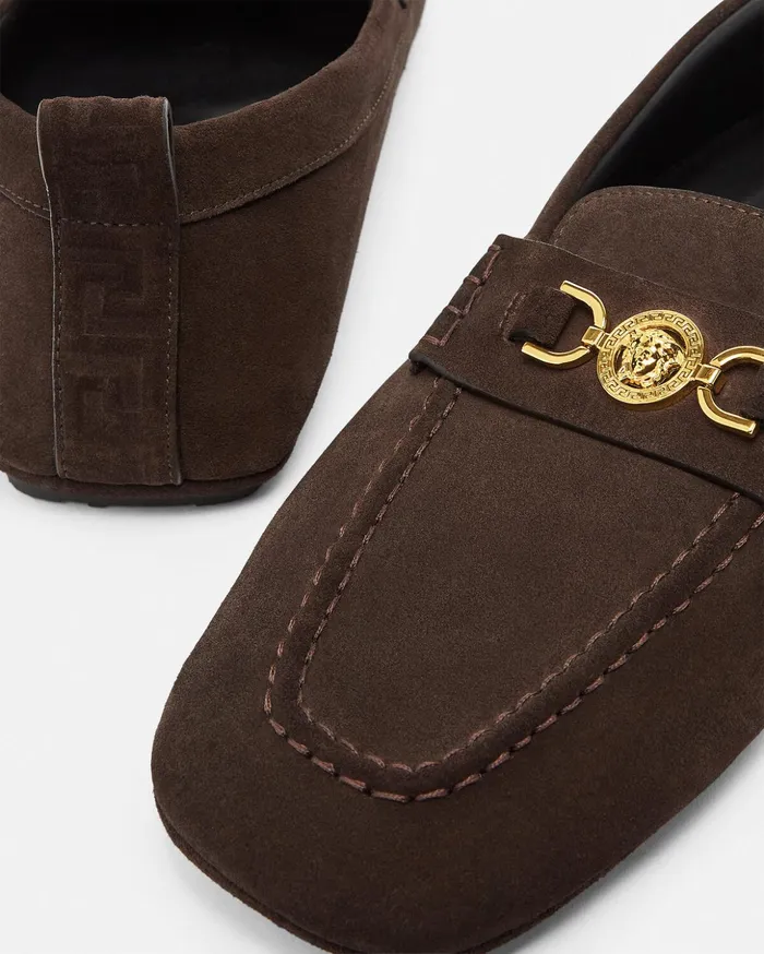 Versace Loafers and Slippers Men Villa Suede Driver Shoes 1nb3v