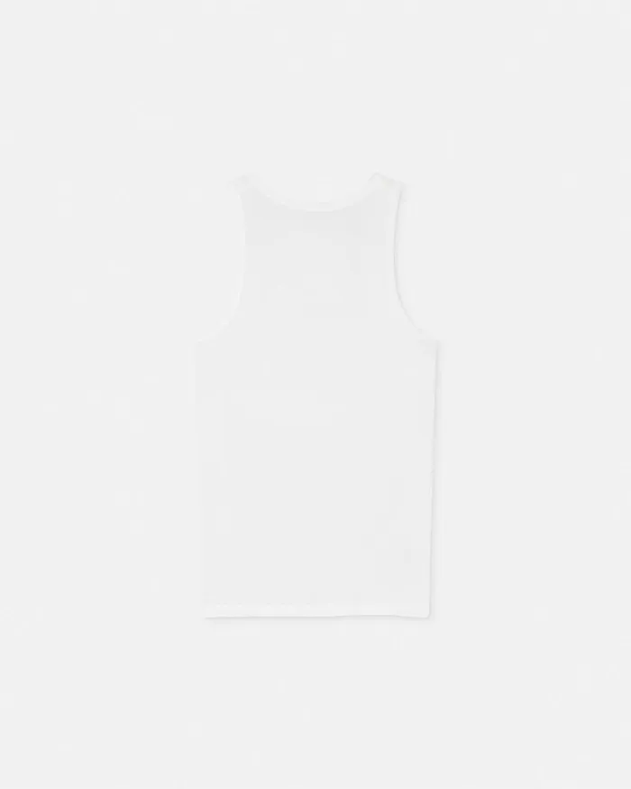 Versace Loungewear and Pajamas Men Logo Ribbed Tank Top White