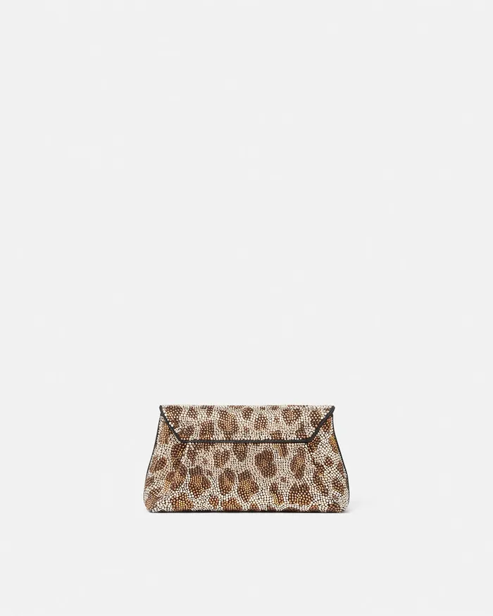 Versace Mini Bags and Clutches Women Crystal Leopard Gianni Ribbon Clutch Blackgold